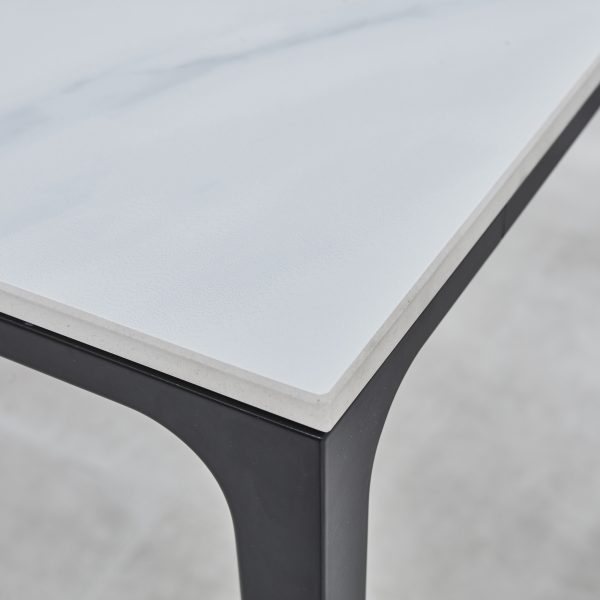 M Bellagio Contemporary Dining Table White Sintered Stone