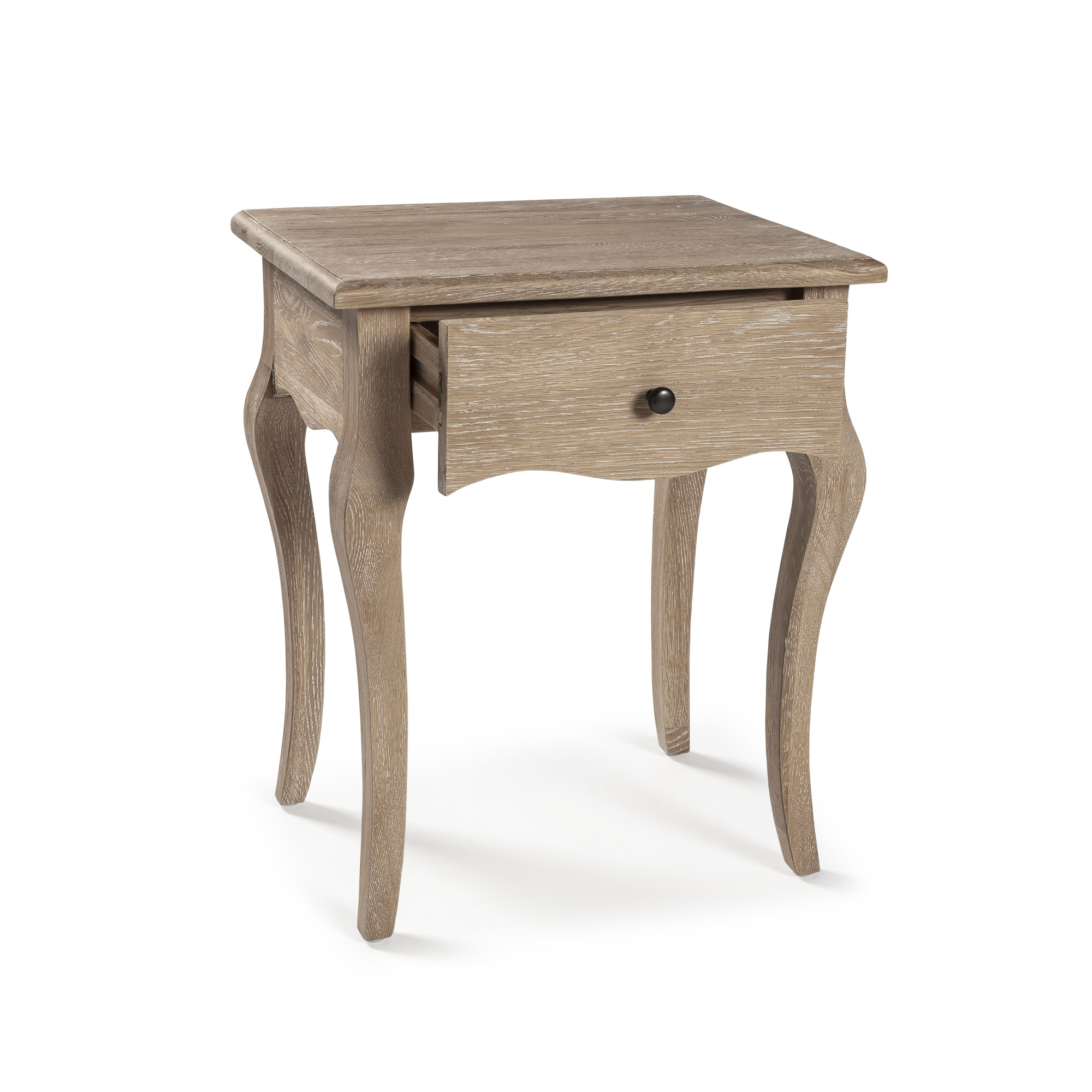 French Weather Limed Oak Bedside Table With 1 Drawer Grosvenor Furniture