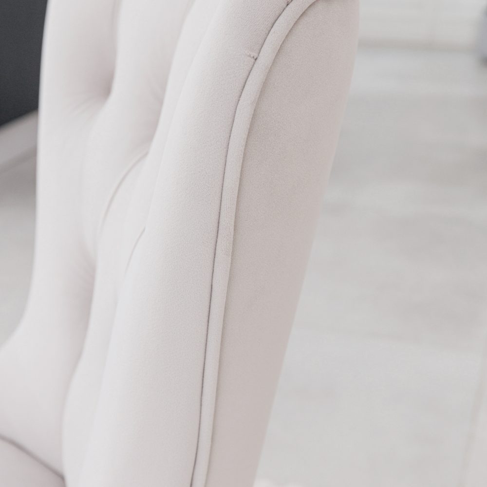 Burford Champagne Velvet Dining Chair | Solid Oak Legs - Image 6