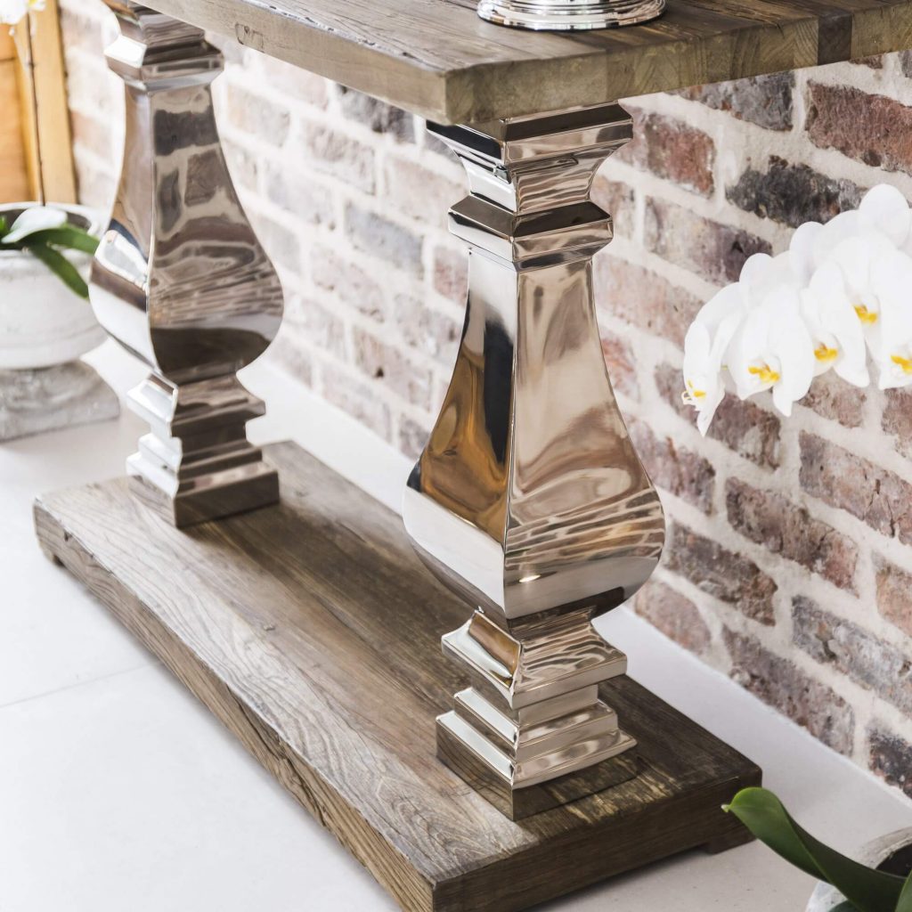 Reclaimed elm deals console table