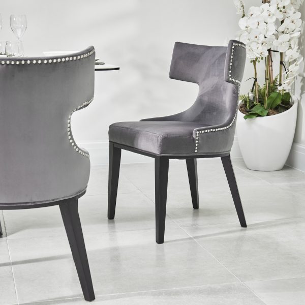 Hammersmith Upholstered Grey Velvet Dining Chair