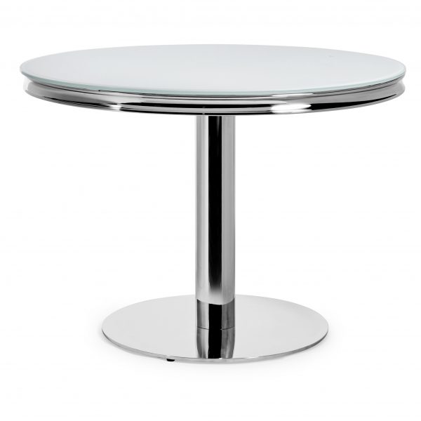 Small Louis 1.06m Round Dining Table – White Glass