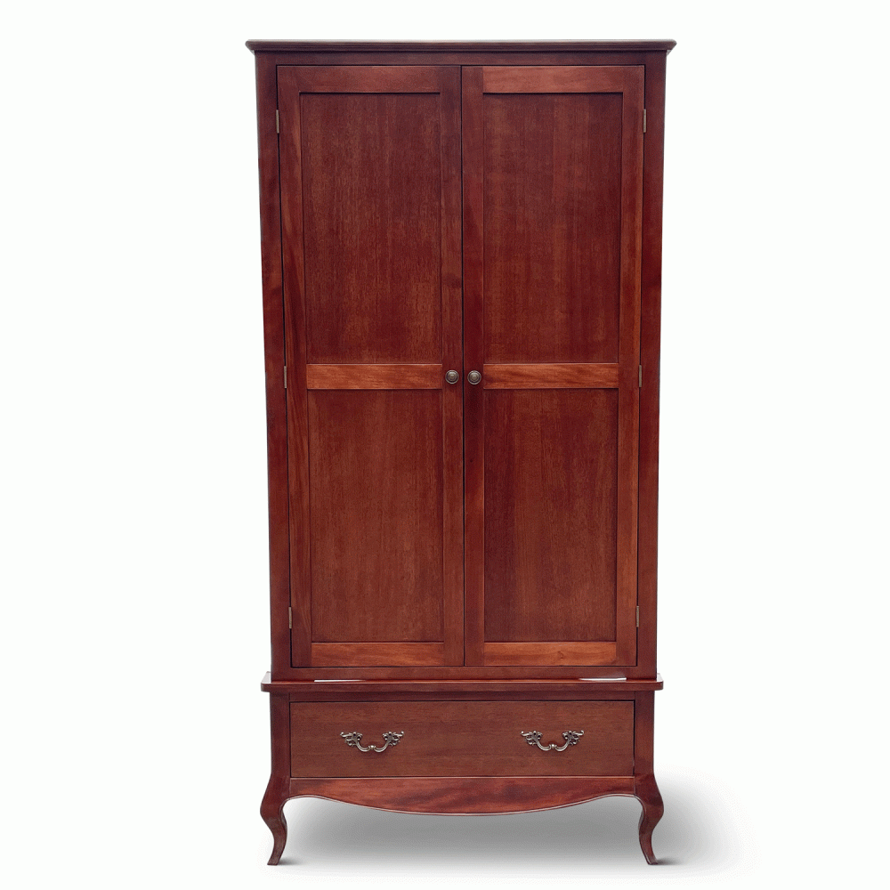 Lille French Mahogany Double Wardrobe