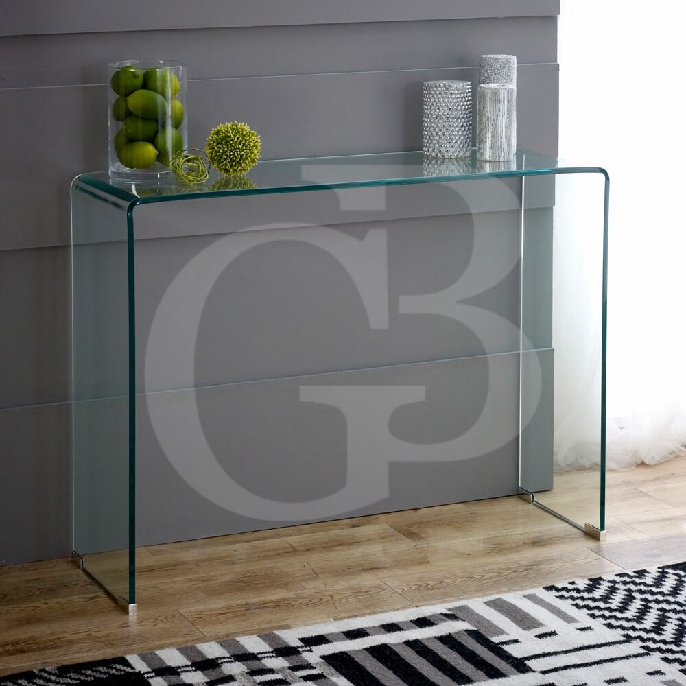 Small Clear Glass Console Table Grosvenor Furniture