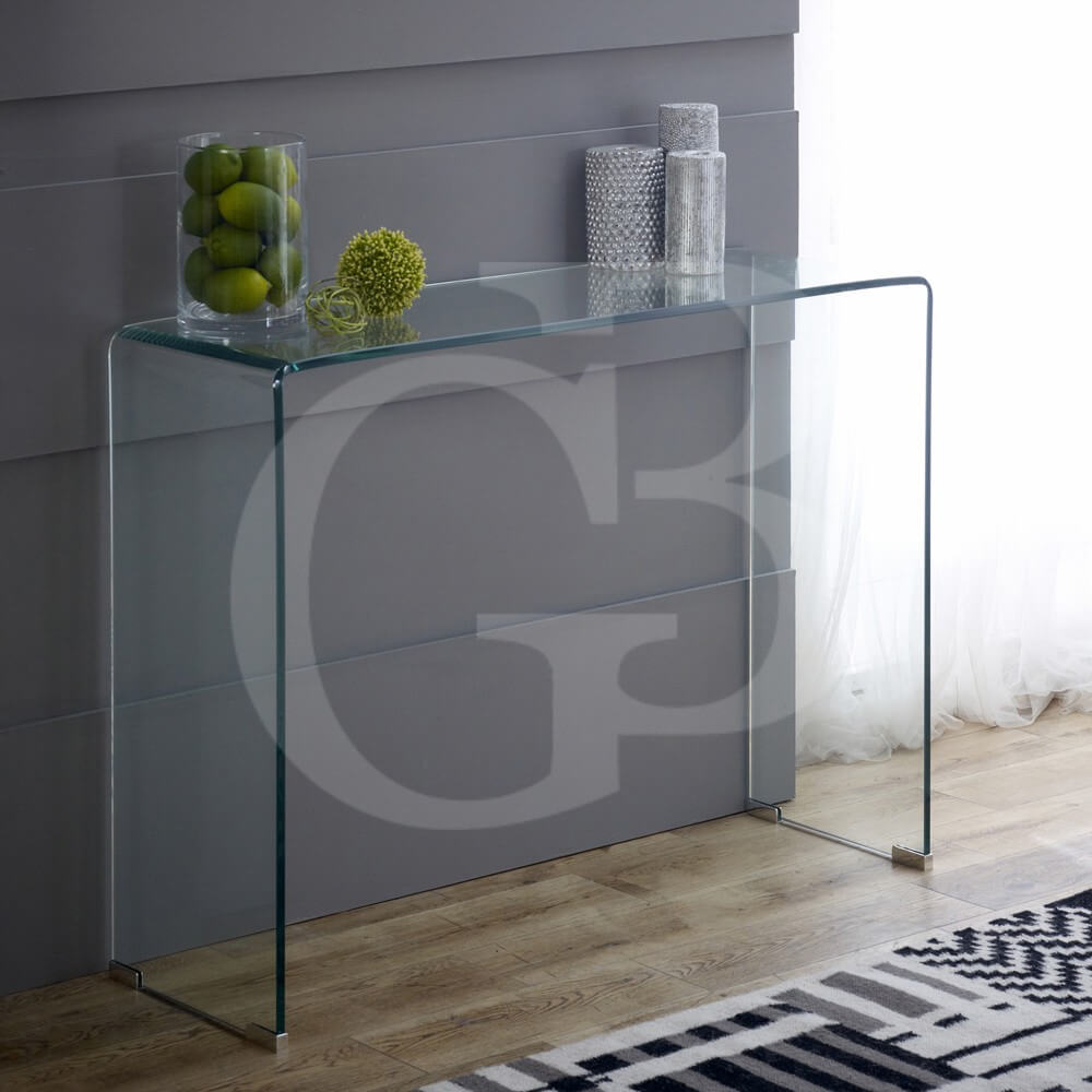 Small Clear Glass Console Table Grosvenor Furniture