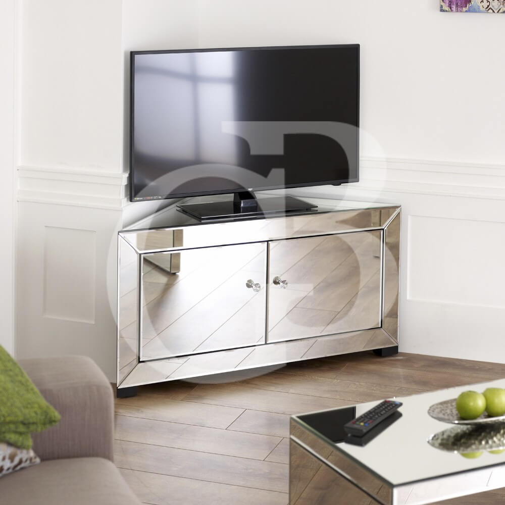 Venetian Mirrored Corner Tv Cabinet Grosvenor Furniture