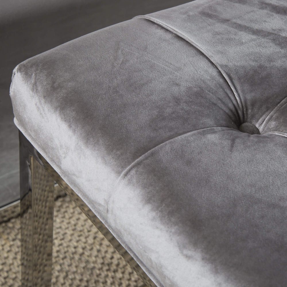 Luxurious Brushed Velvet Bedroom Bench - Image 5