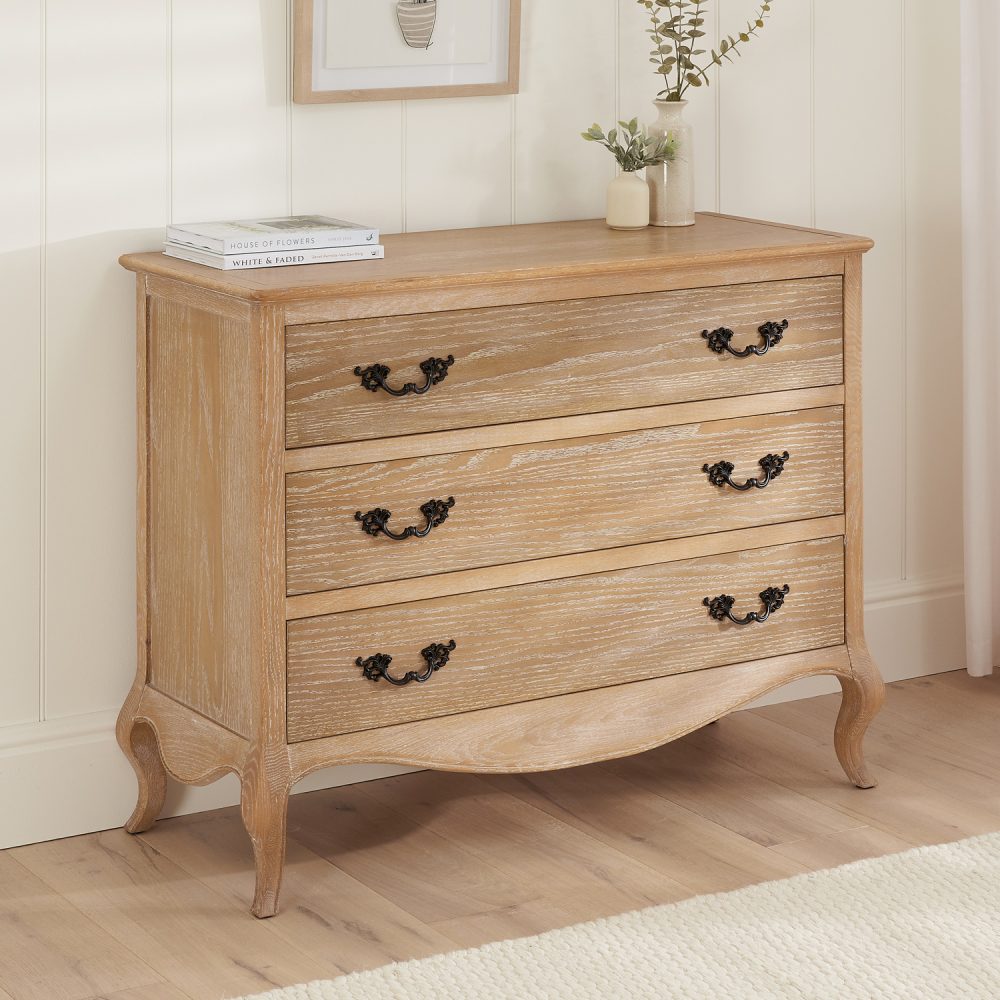 Lille French Limed Oak 3 Drawer Chest - Image 2