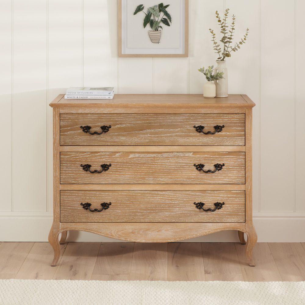 Lille French Limed Oak 3 Drawer Chest