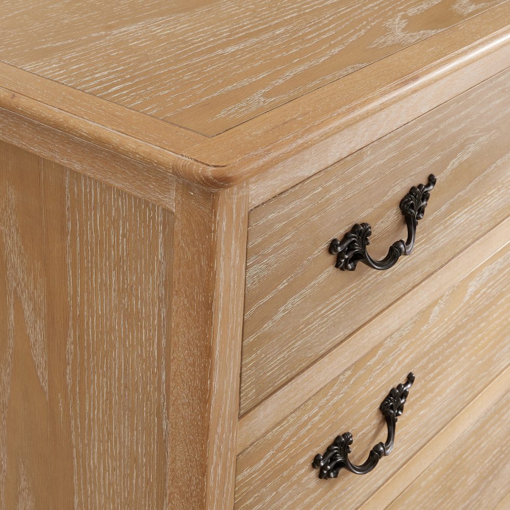 Lille French Limed Oak 3 Drawer Chest - Image 3