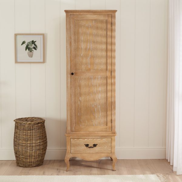 Lille French Limed Oak Single Wardrobe