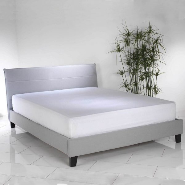 Modern Double Blue Upholstered Bed