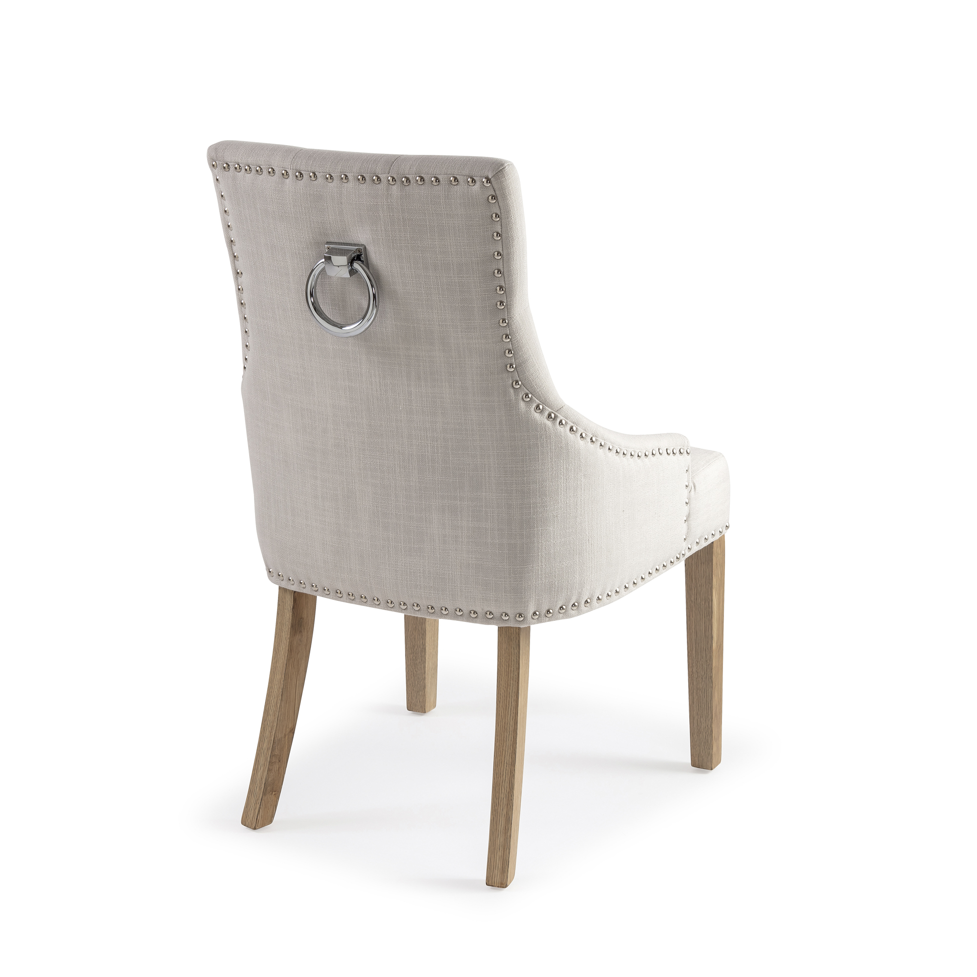 Chelsea Upholstered Scoop Dining Chair In A Natural Linen Fabric with